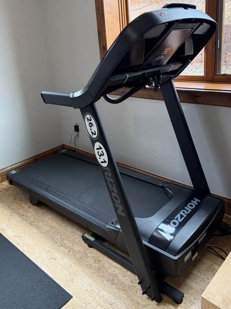 A home treadmill used for indoor running and walking workouts